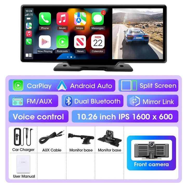 11.26 inch Wireless CarPlay Dash Cam