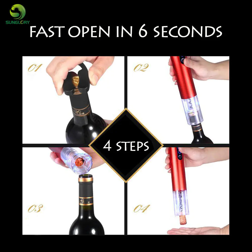 Electric Corkscrew Wine Opener Kit